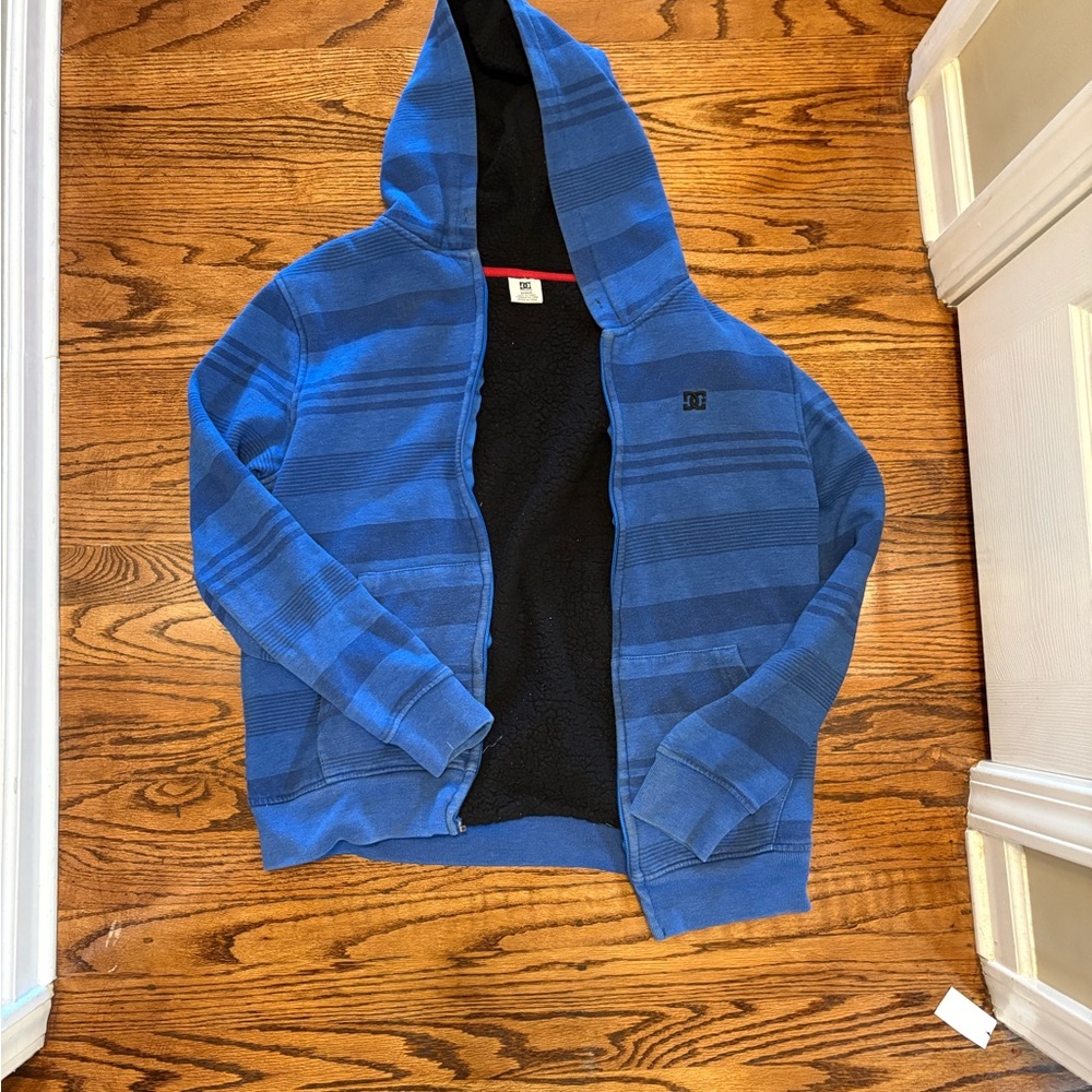 DC Men's Blue Zip-Up Sweater